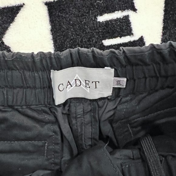 Black Cadet Elastic Waistband Drawstring Nylon Shorts - Picture 3 of 5